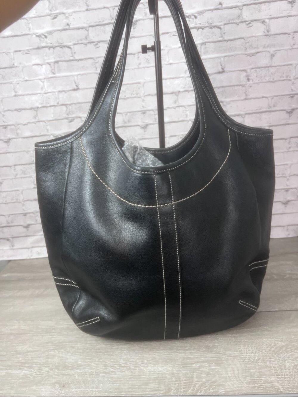Coach Ergo Black Leather Multicolor Legacy LG Travel Tote Bag Satchel 10744 - Picture 2 of 6